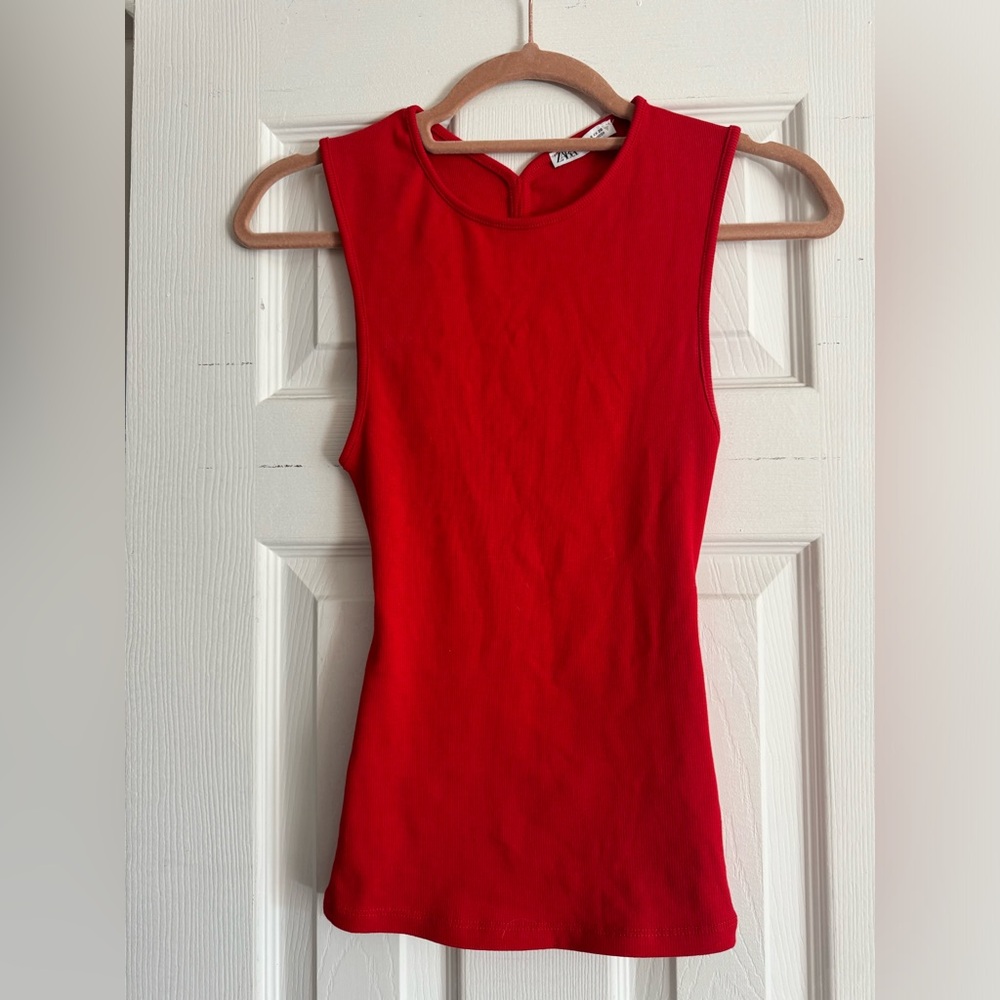 ZARA Red Sexy Open Back Tank Top Size S